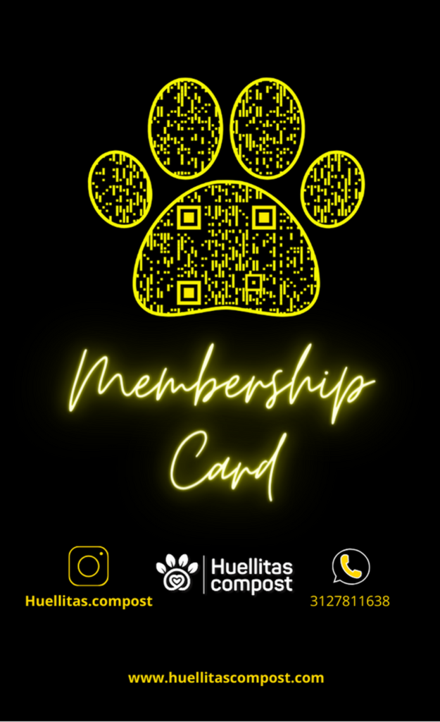 Tarjeta de membresía Huellitas PetLovers - Reverso